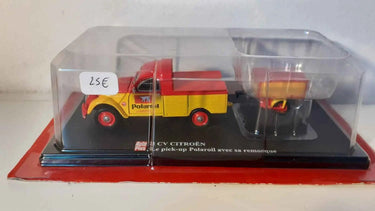Citroën 2 CV pick-up Polaroil avec sa remorque Bernard Miniatures