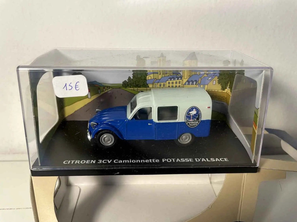 Citroën 3CV camionnette 2 bleus avec publicité POTASSE D'ALSACE Bernard Miniatures