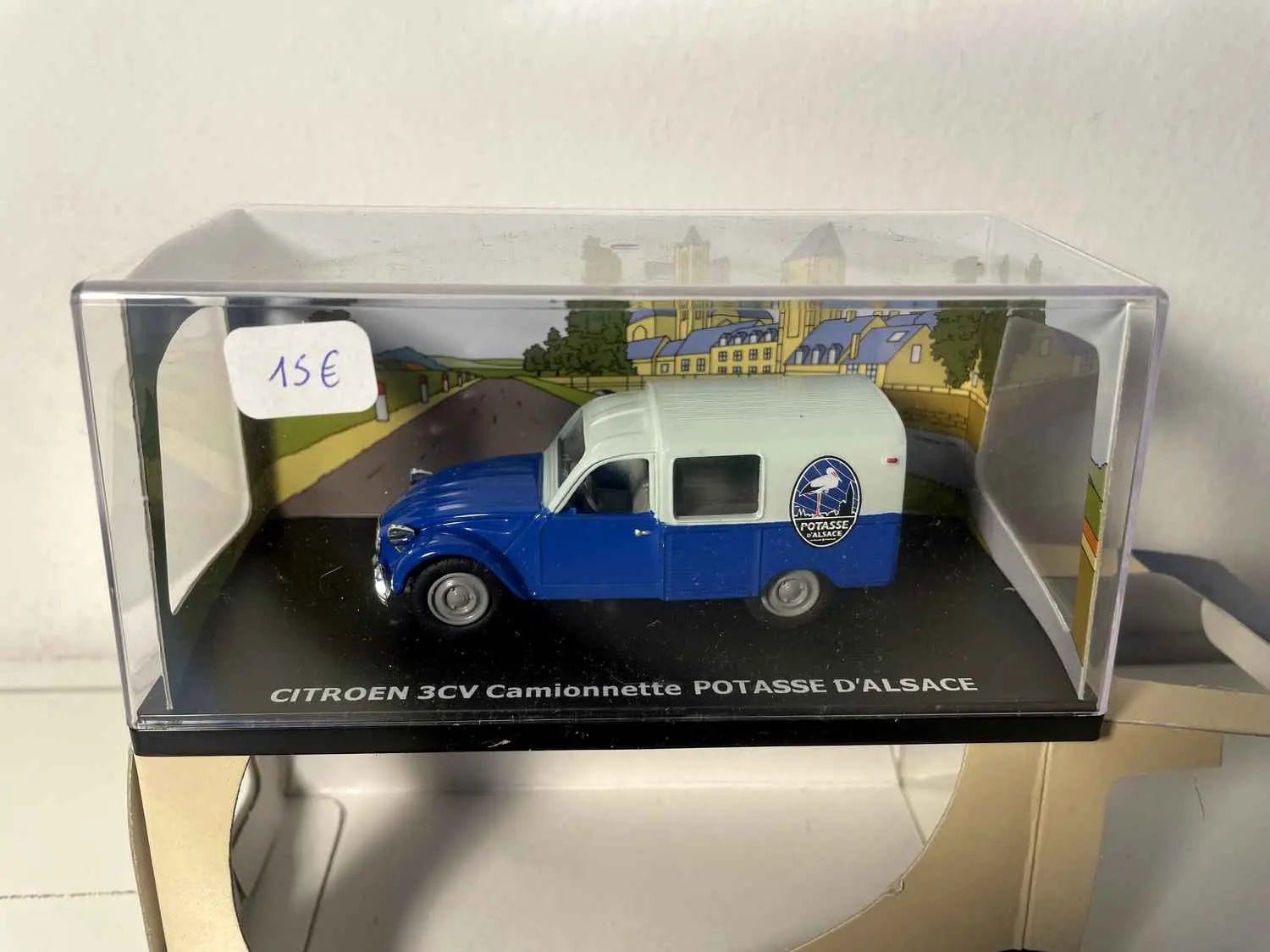 Citroën 3CV camionnette 2 bleus avec publicité POTASSE D'ALSACE Bernard Miniatures