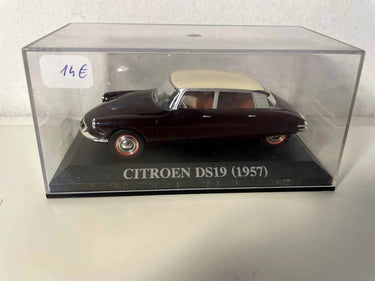 Citroën DS19 bordeaux et toit beige de 1957 (boite plexi) Bernard Miniatures