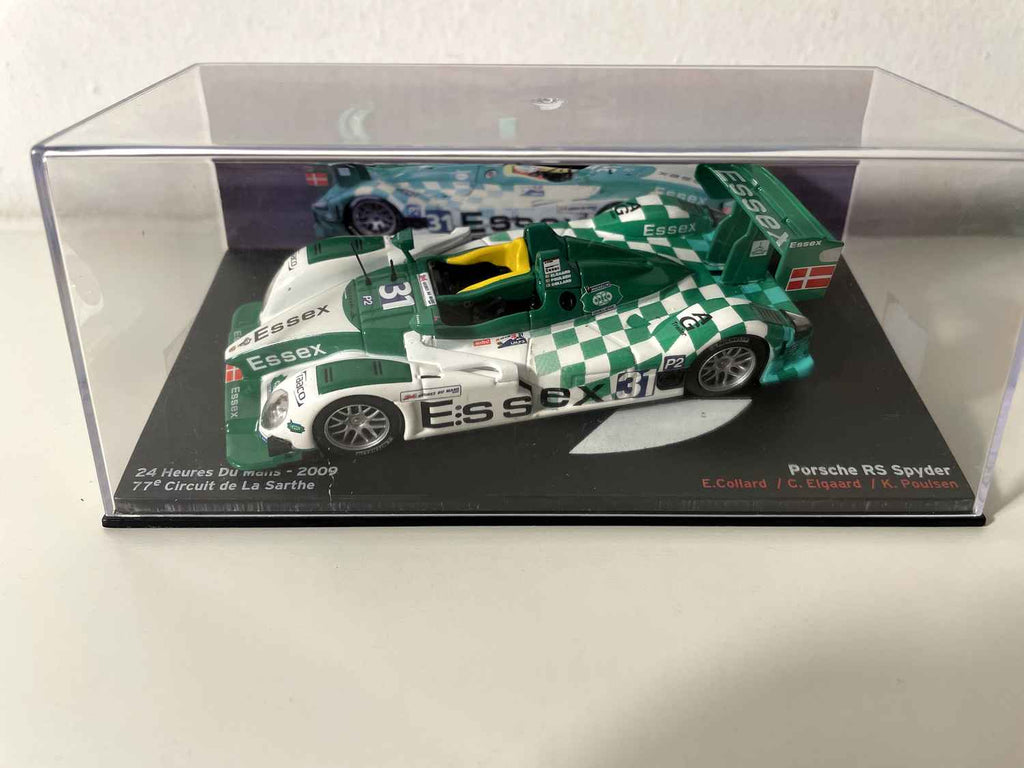 Porsche RS Spyder zielona i biała z szachownicą numer 31 - 24 godziny Le Mans 2009