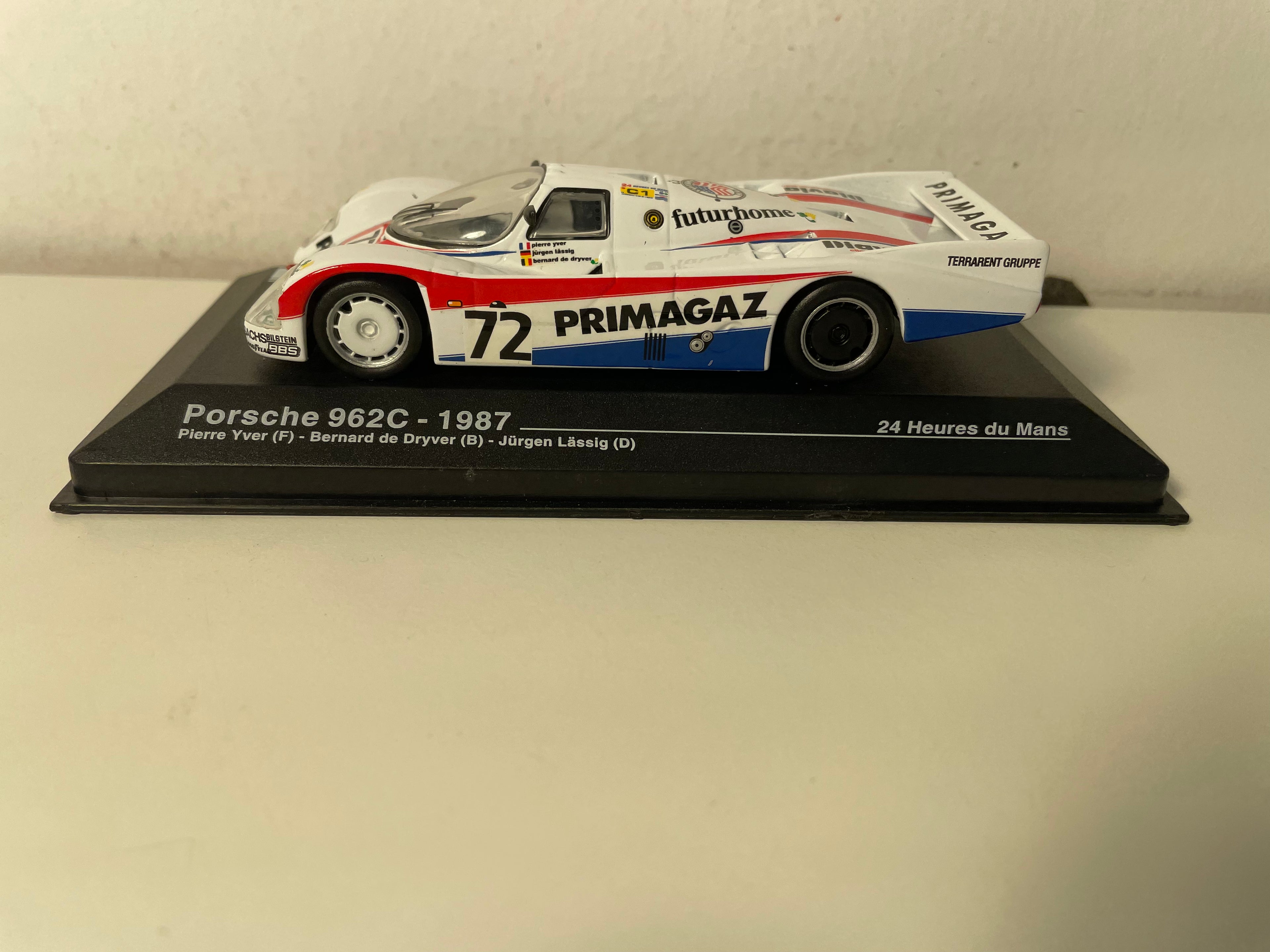 White and red Porsche 962C number 72 (1987 24 Hours of Le Mans)