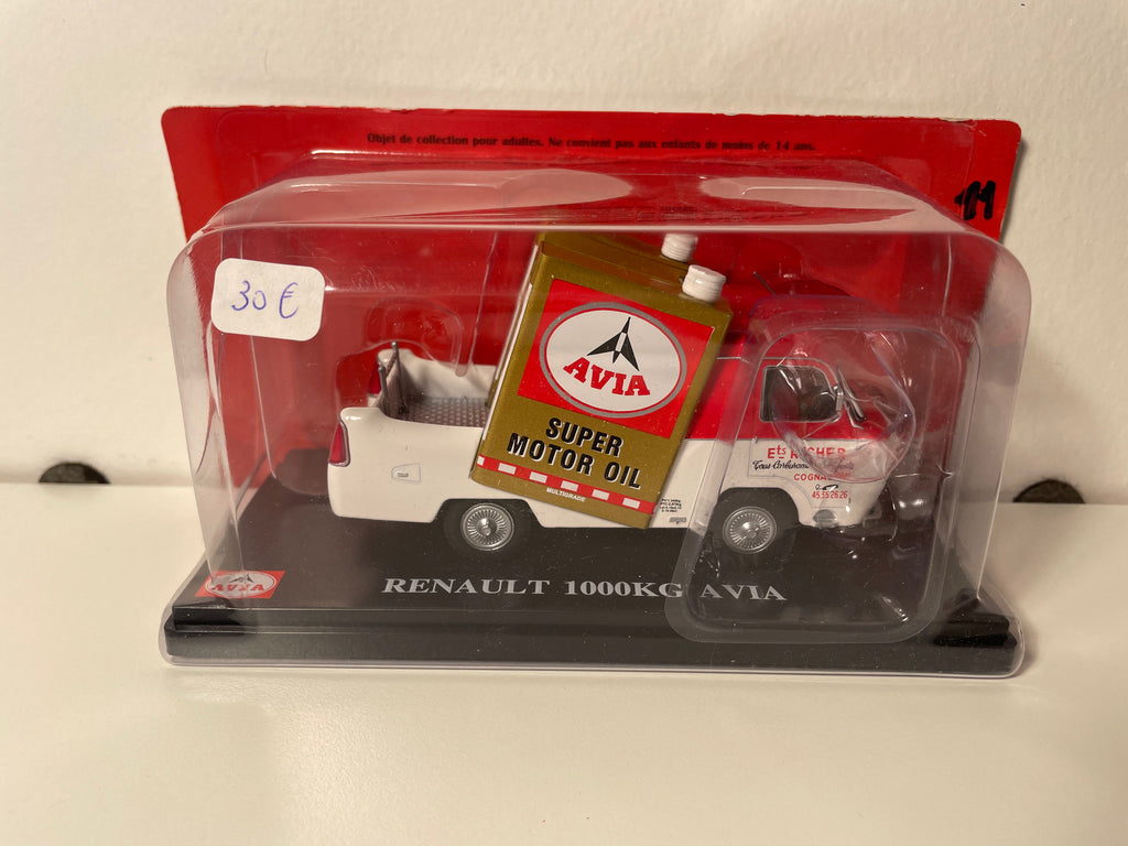 Renault 1000 Kg blanc et rouge avec publicité AVIA