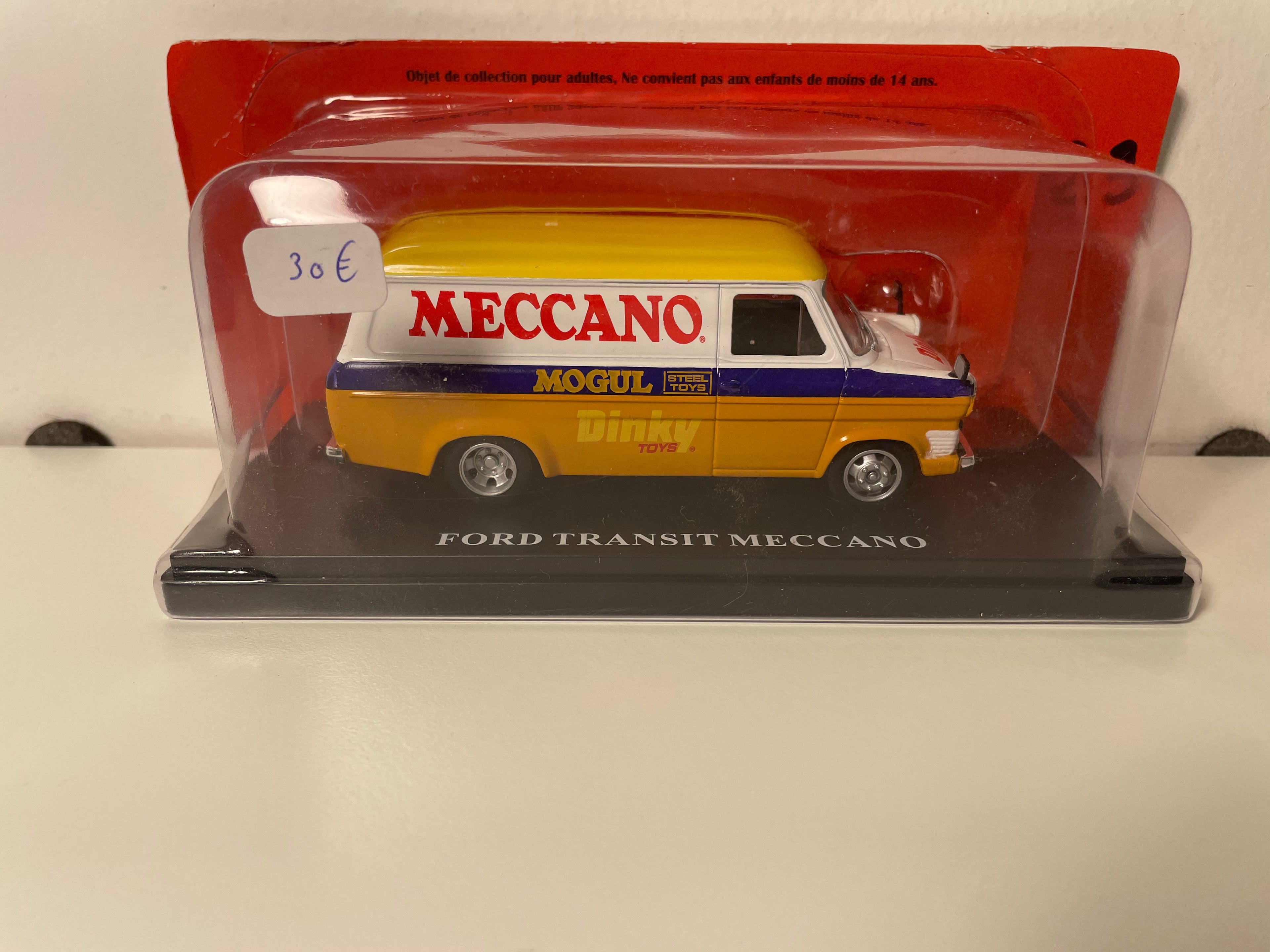 Ford Transit orange, yellow and white with MECCANO advertising - DINKY-TOYS - advertising vehicle of the Tour de France