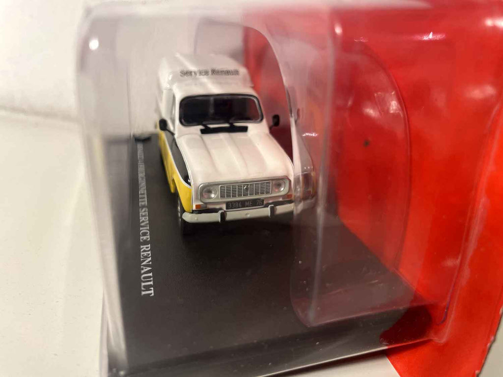 Renault 4 fierteg, wäiss, blo a schwaarz SERVICE RENAULT (reservéiert fir FIOUL61)