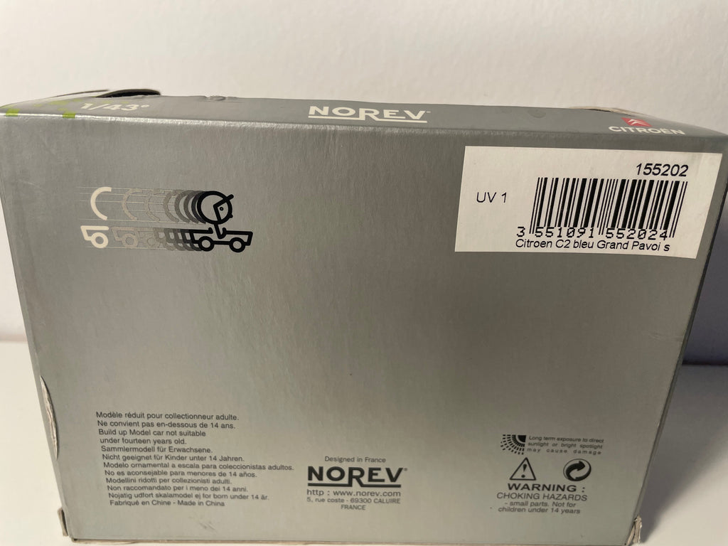 Citroën C2 bleue - NOREV (coffret boite rectangle)
