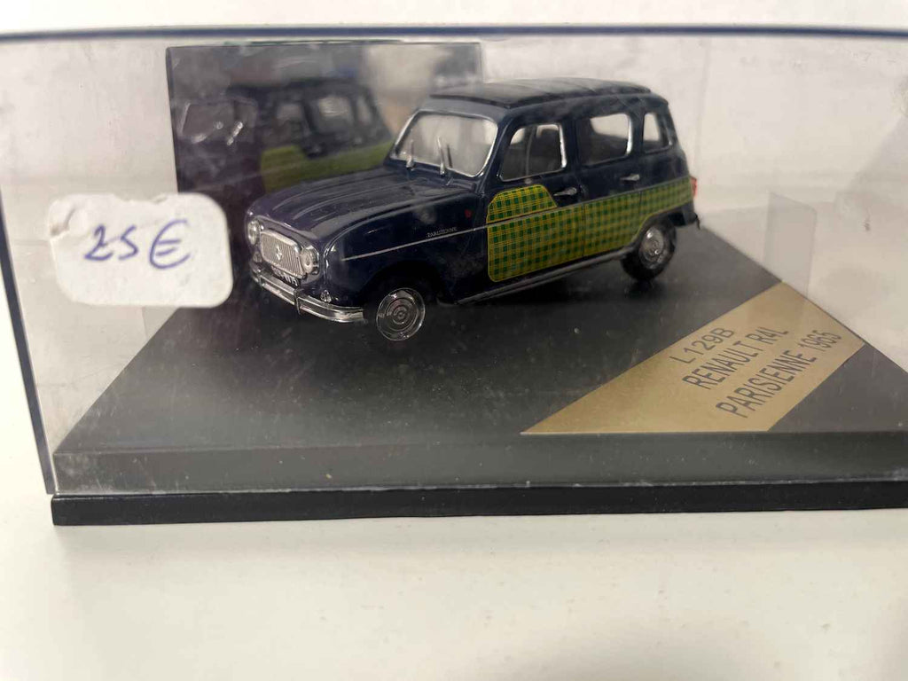 Renault 4L Parisienne Donkerblauw met Groene en Gele Ruitjes van 1965 - Vitesse referentie L129B (vierkante doos)
