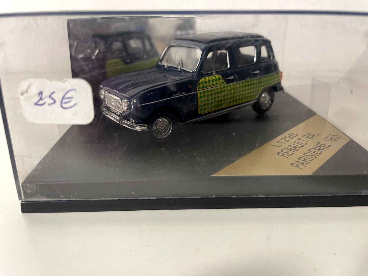 Renault 4L Parisienne azul oscura con cuadros verdes y amarillos de 1965 - Referencia Vitesse L129B (caja cuadrada)