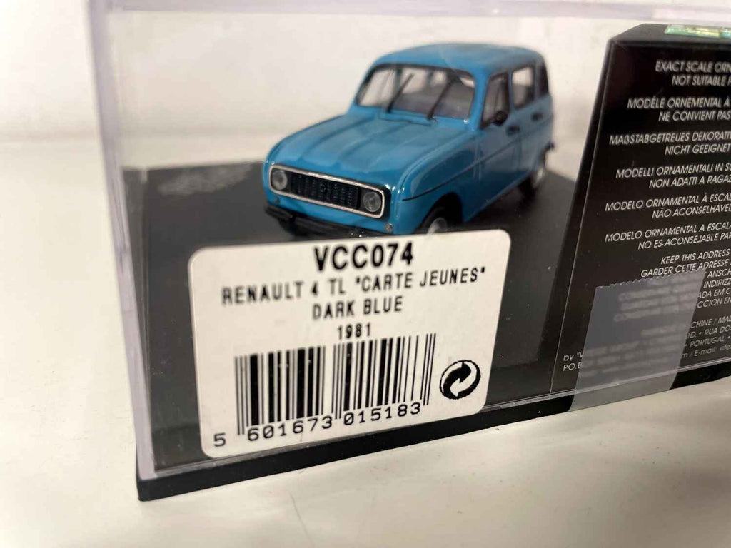 Renault 4L TL "Carte Jeunes" niebieska z 1981 roku - Vitesse referencja VCC074 (kwadratowe opakowanie)