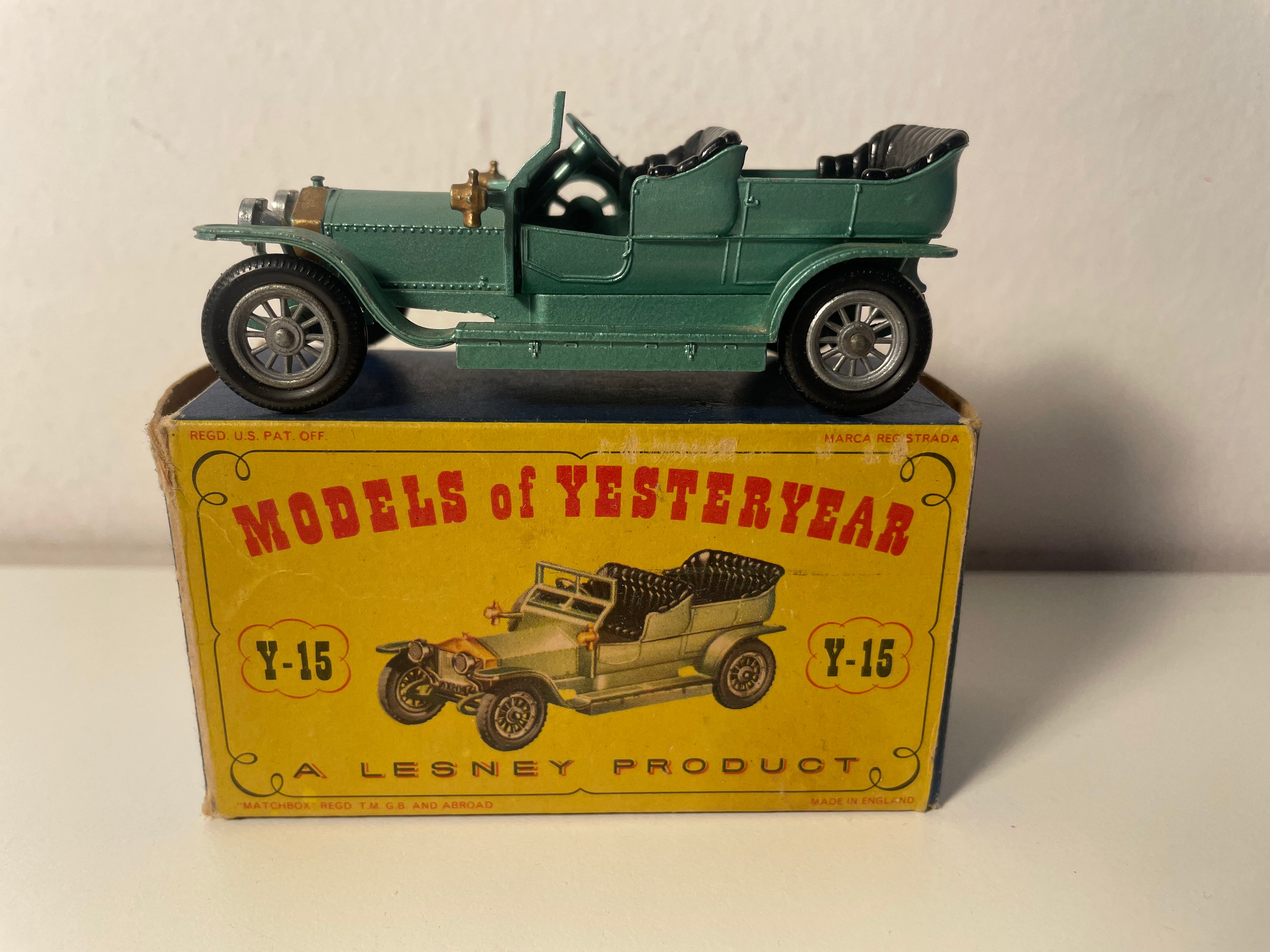 Rolls-Royce Silver Ghost verte de 1907 - MATCHBOX référence Y-15 (fabrication en Angleterre)