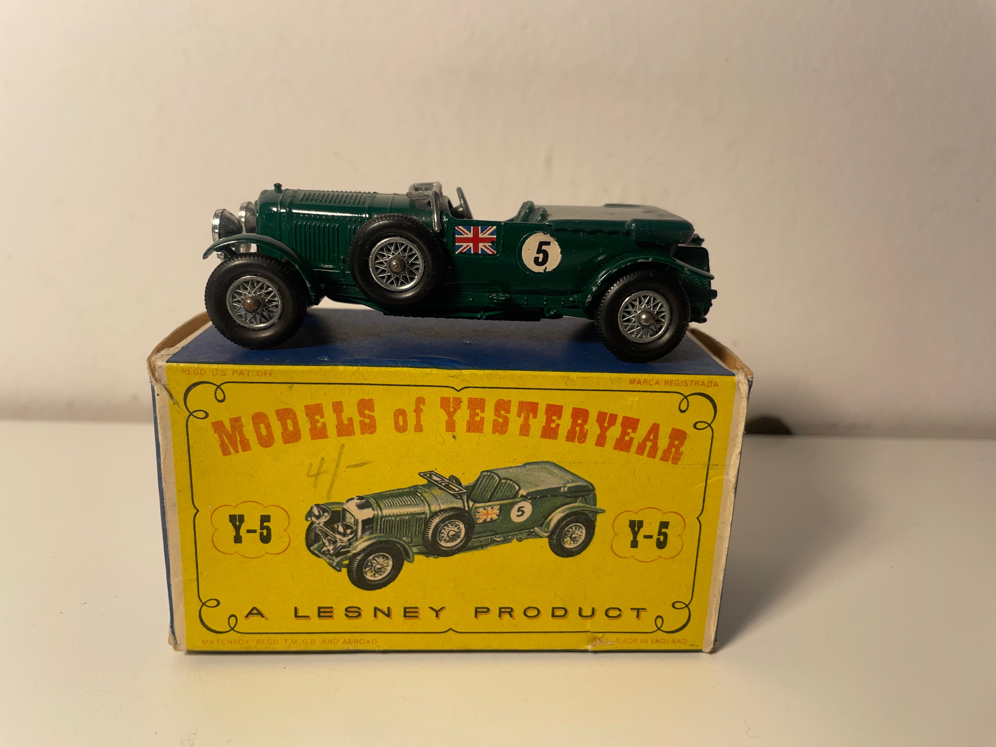 1929 Bentley 4-1/2 Litre Green - MATCHBOX Reference Y-5 (Made in England)