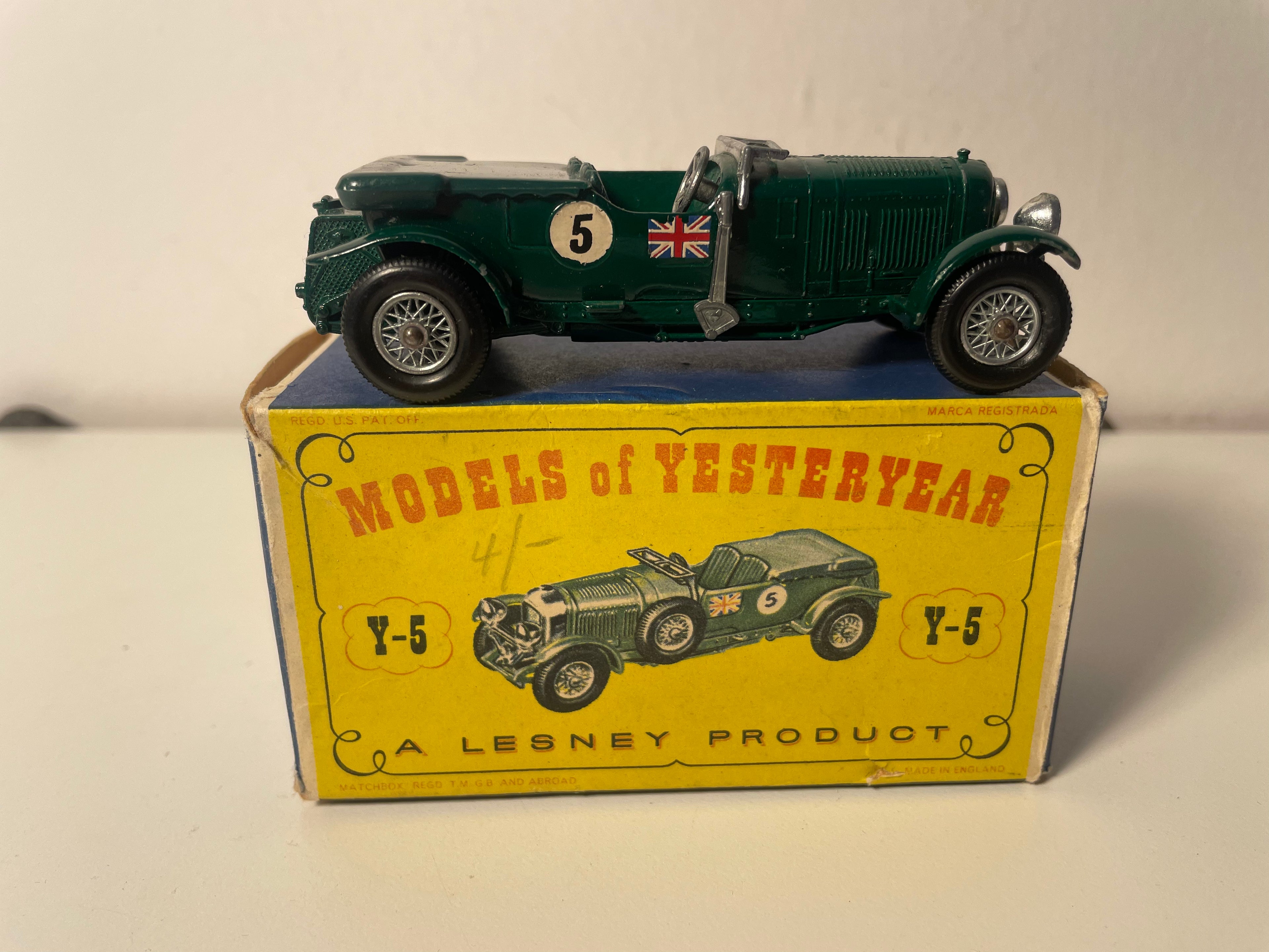 1929 Bentley 4-1/2 Litre Green - MATCHBOX Reference Y-5 (Made in England)