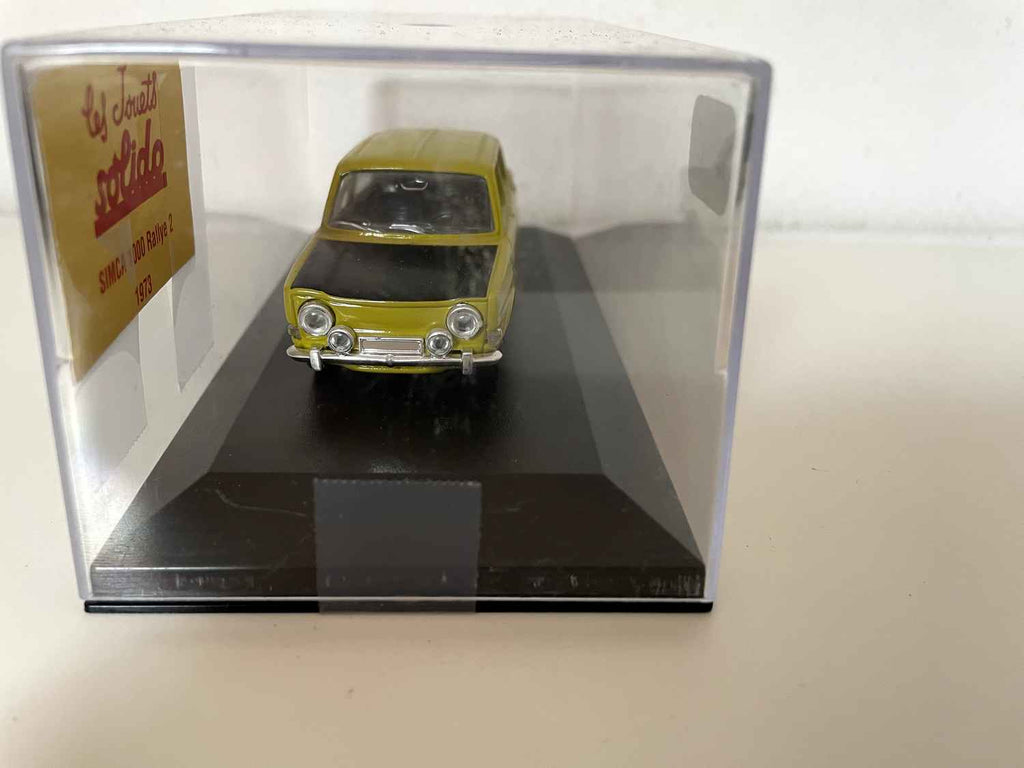 Simca 1000 rallye 2 mosterdgeel en zwart uit 1973 (plexi box)
