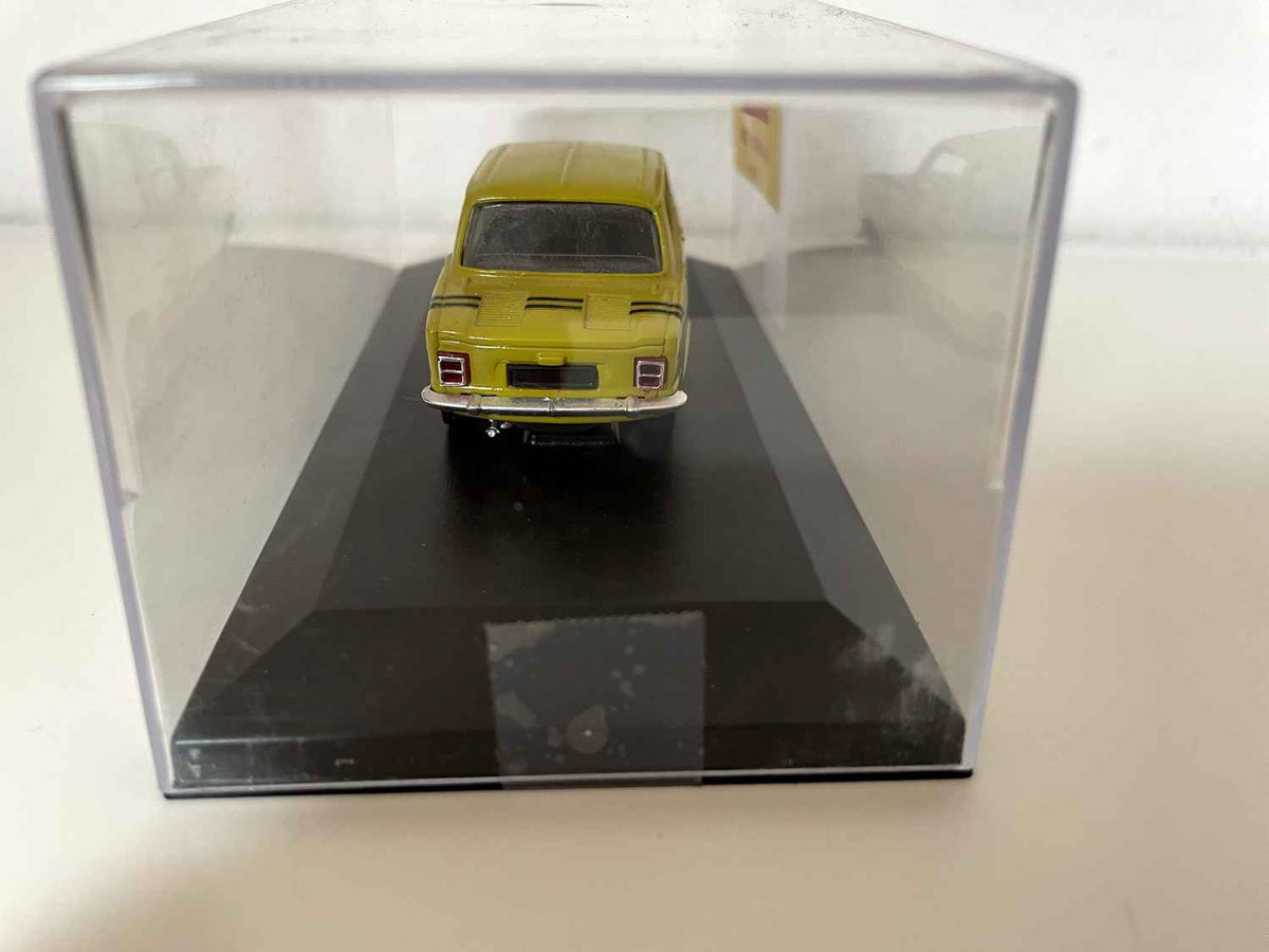 Simca 1000 Rallye 2 amarillo mostaza y negro de 1973 (caja de plexiglás)