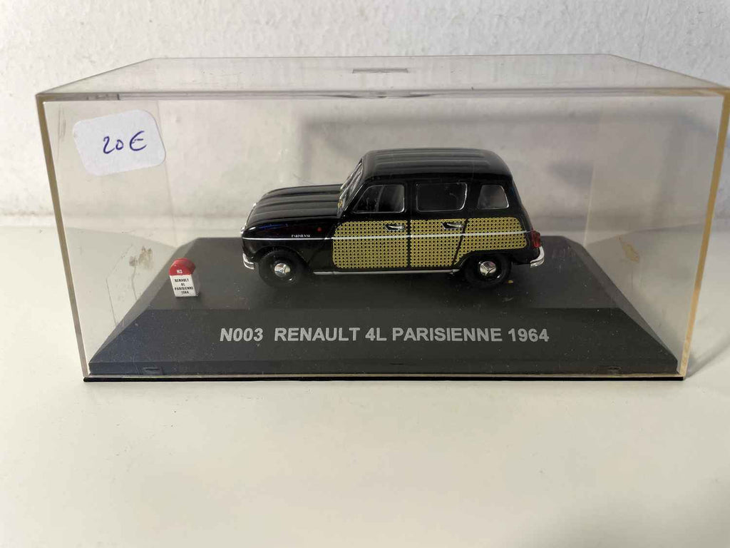 Renault 4L Parisienne negra con cuadros amarillos y negros - Nostalgia referencia N003