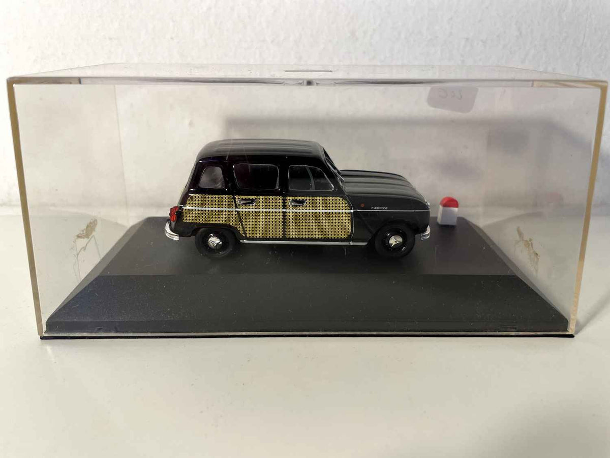 Renault 4L Parisienne schwaarz mat giel a schwaarz Schachbrettmuster - Nostalgie Referenz N003
