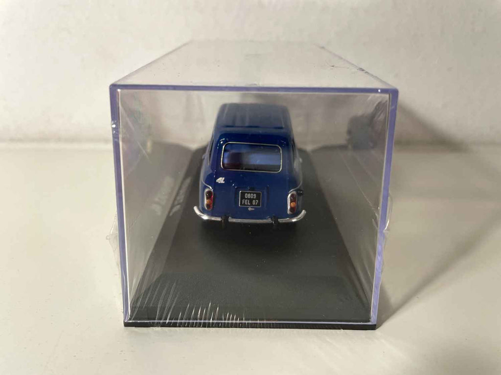 Renault 4L azul oscuro (con caja de cartón)