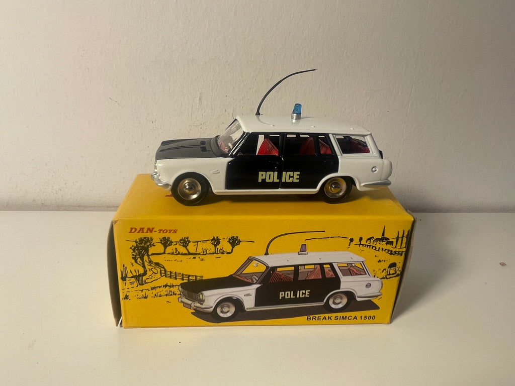 Simca Break 1500 schwarz-weiß POLIZEI - DAN-TOYS Referenz DAN-202