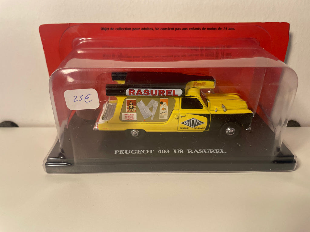Peugeot 403 U8 Amarelo e Preto com Publicidade RASUREL (roupas)