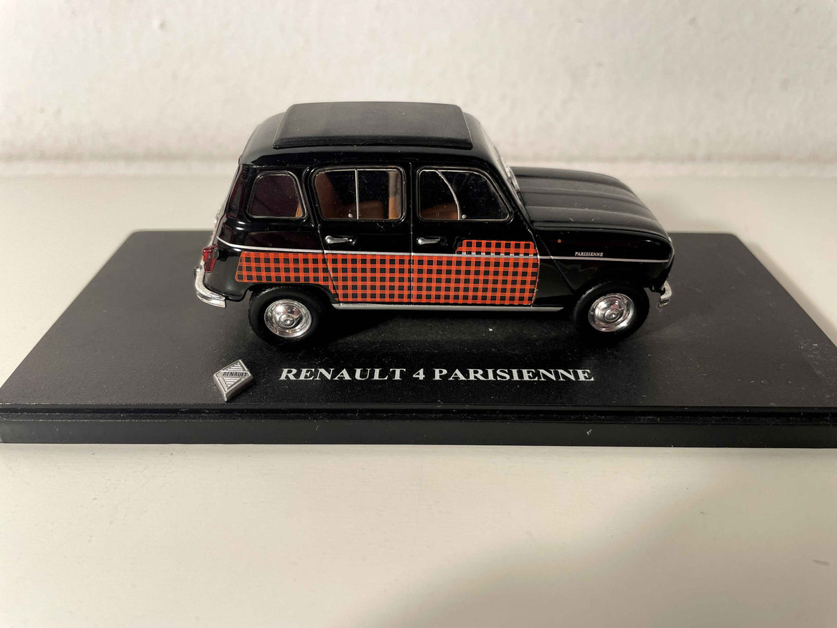 Renault 4L Parisienne noire et avec damiers noirs et oranges? (blister sans carton)