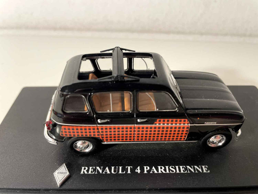 Renault 4L Parisienne noire et avec damiers noirs et oranges? (blister sans carton)