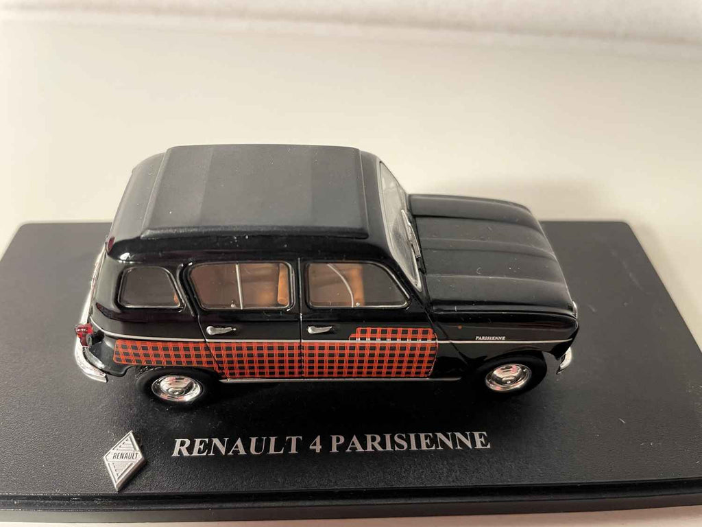 Renault 4L Parisienne noire et avec damiers noirs et oranges? (blister sans carton)