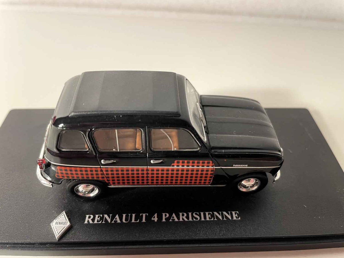 Renault 4L Parisienne noire et avec damiers noirs et oranges? (blister sans carton)