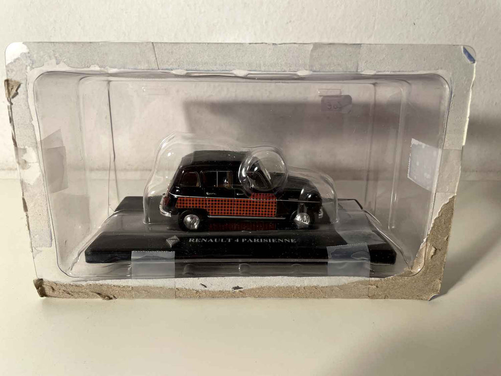 Renault 4L Parisienne noire et avec damiers noirs et oranges? (blister sans carton)