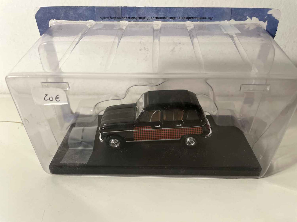 Renault 4L Parisienne noire et avec damiers noirs et oranges? (blister sans carton)
