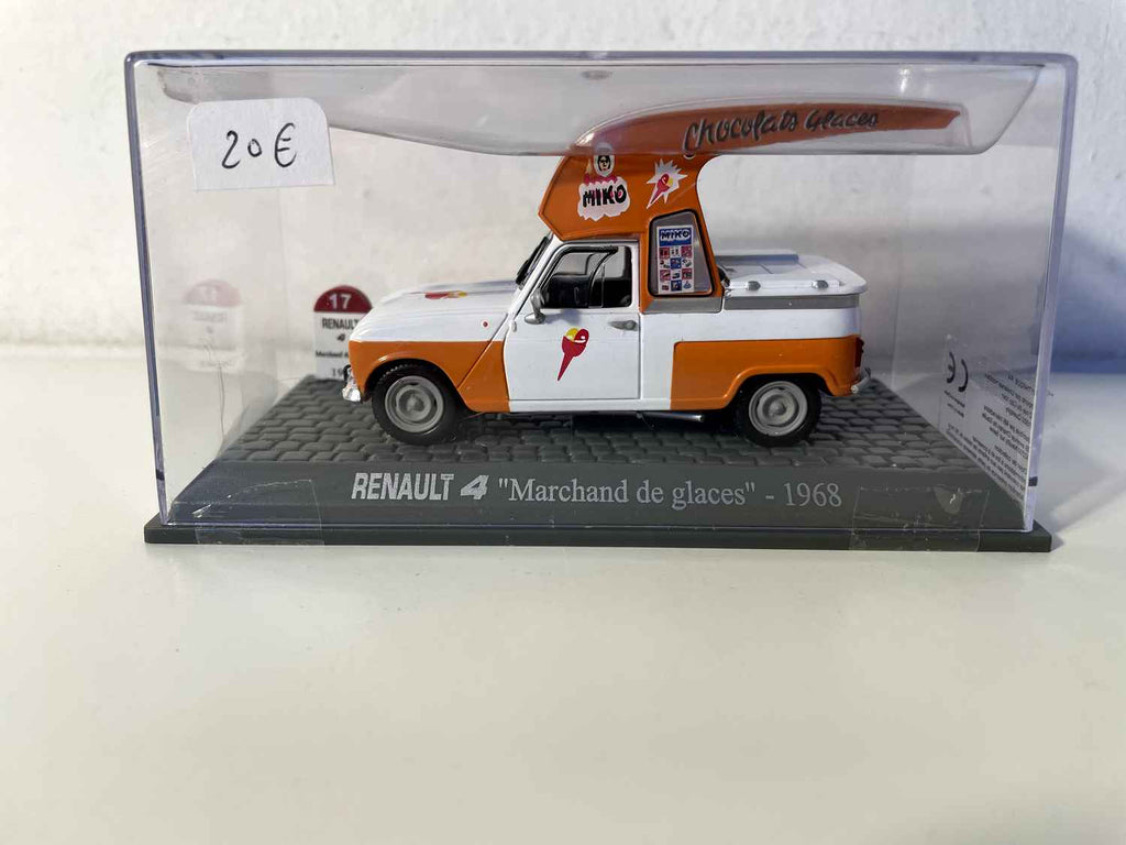 White and orange Renault 4 from 1968 (ice cream seller)