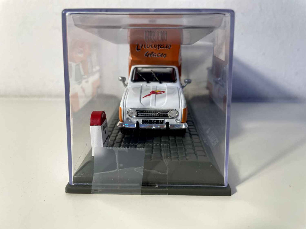 White and orange Renault 4 from 1968 (ice cream seller)