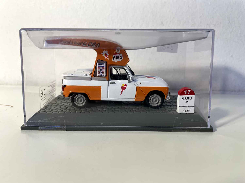 White and orange Renault 4 from 1968 (ice cream seller)