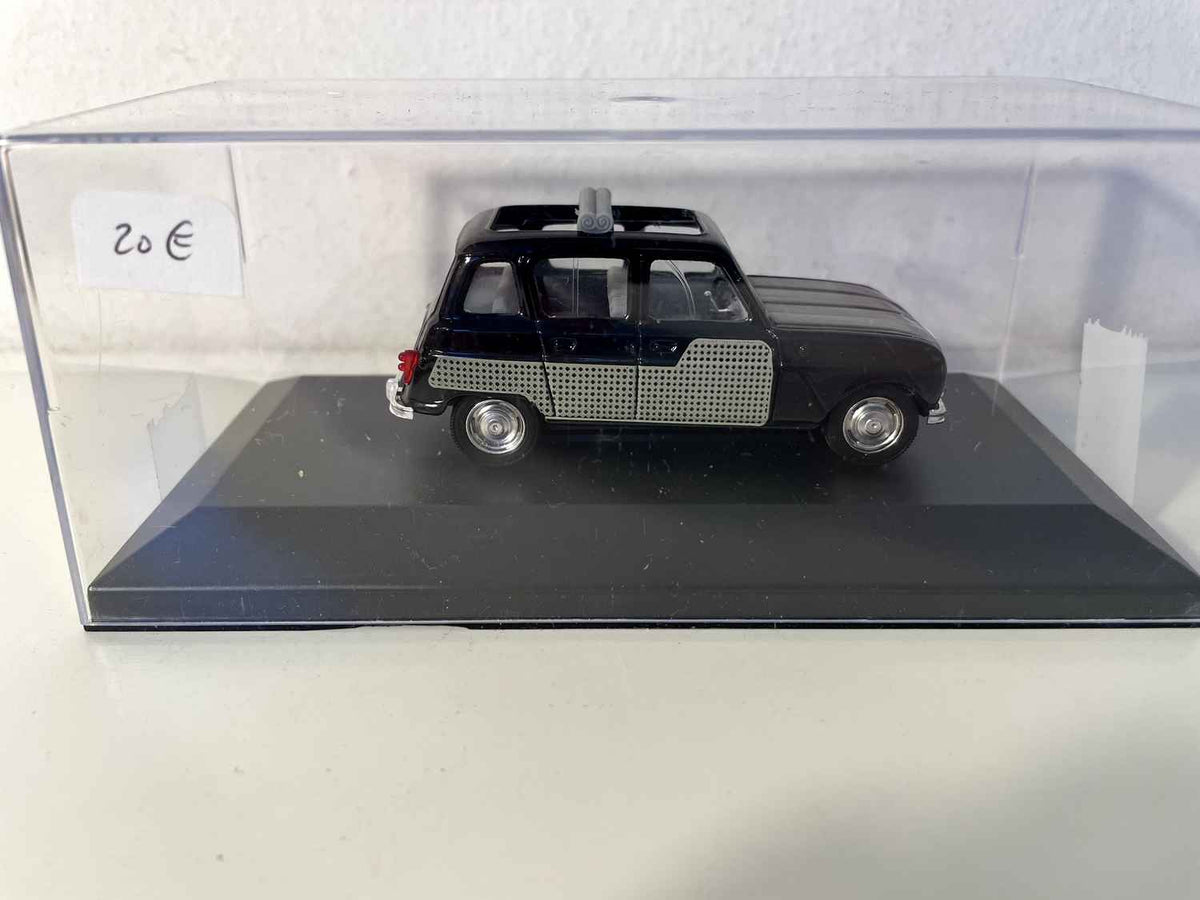 Renault 4L Parisienne schwart (Auto op engem Sockel)