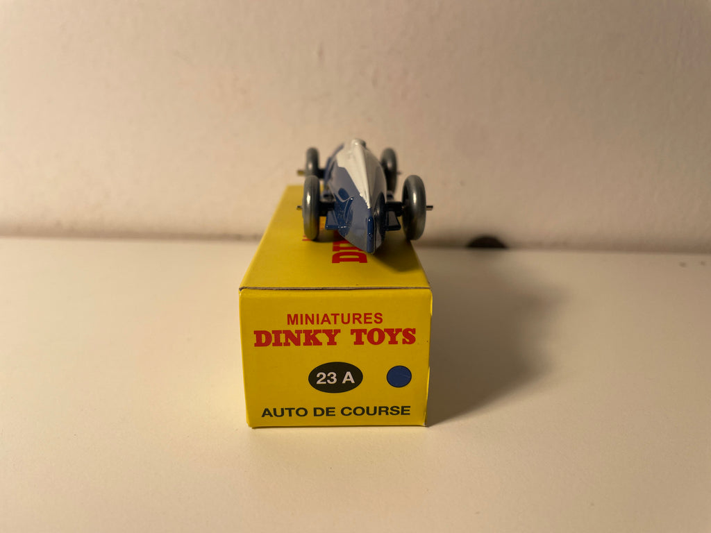 Auto da corsa blu e bianca (bianco rotto) numero 5 Dinky-Toys (edizione Atlas) - N°23 A