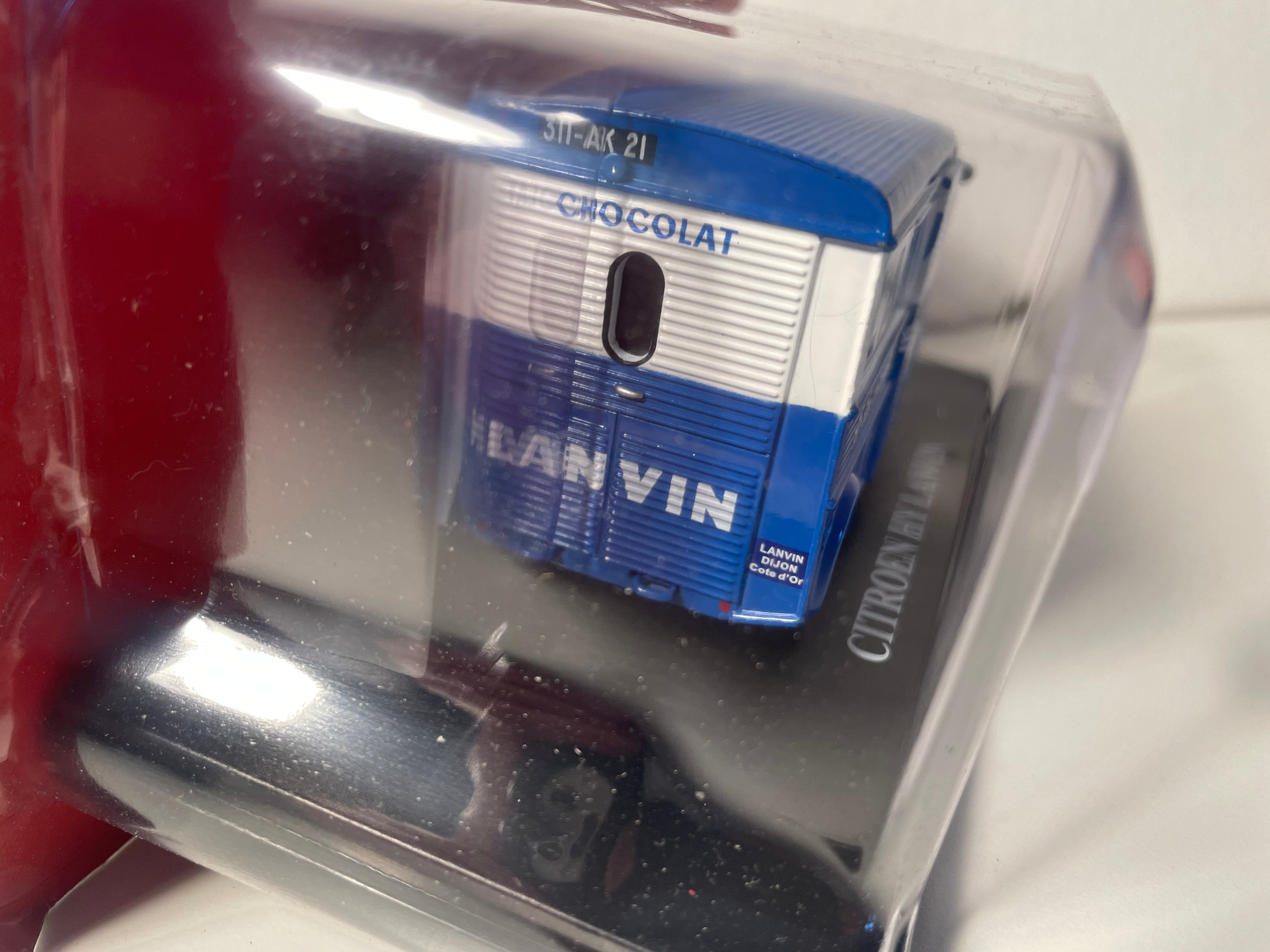 Citroën HY blue and white with LANVIN (chocolates) advertising