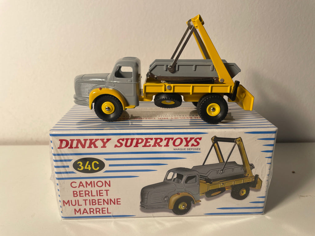 Berliet Marrel Multibenne Truck Yellow and Grey - Dinky-Supertoys No. 34C (Editions Atlas)