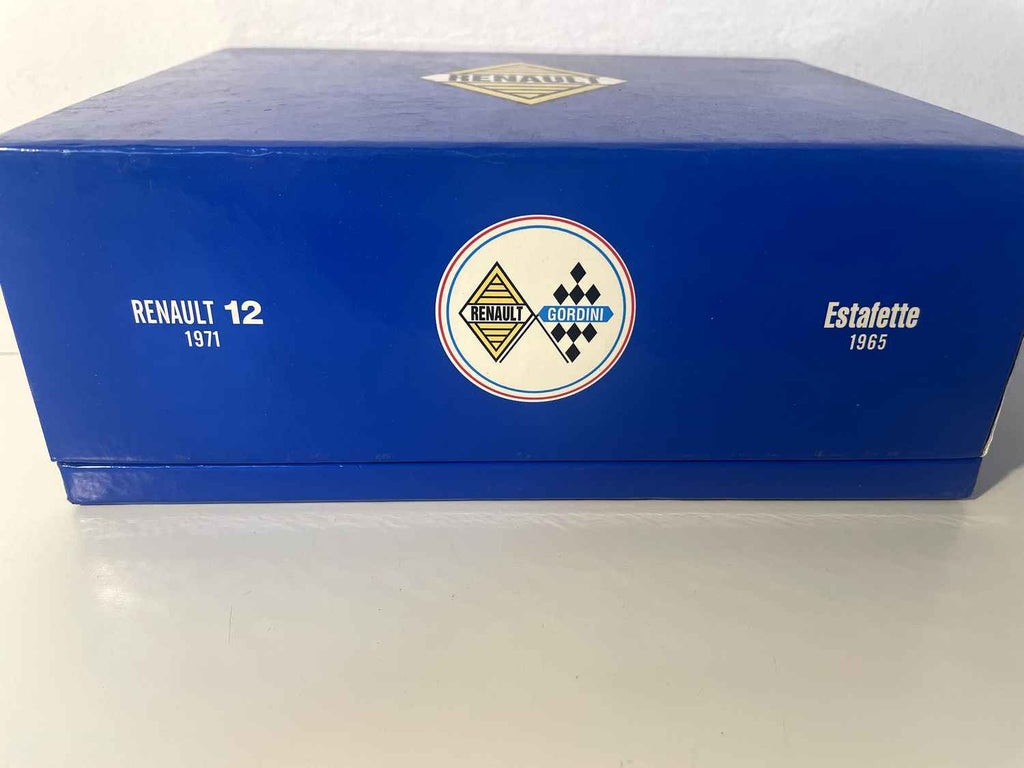 Caja Renault con un R12 amarillo de 1971 y un estafette naranja de 1965 (caja rectangular azul) NOREV