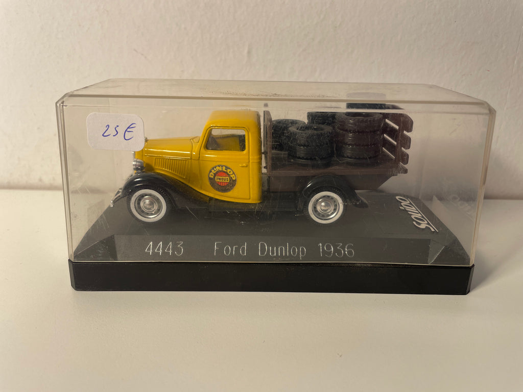 Ford pianale giallo e nero del 1936 (pubblicità Dunlop)