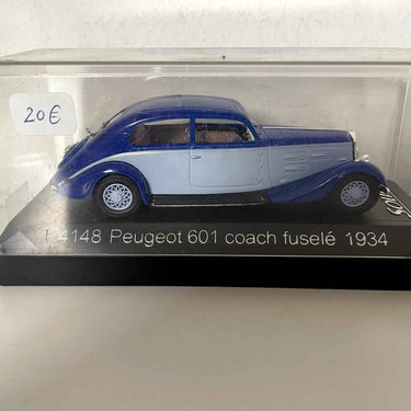 Peugeot 601 coach fuselé bleu et bleu de 1934 (Solido référence 4148)