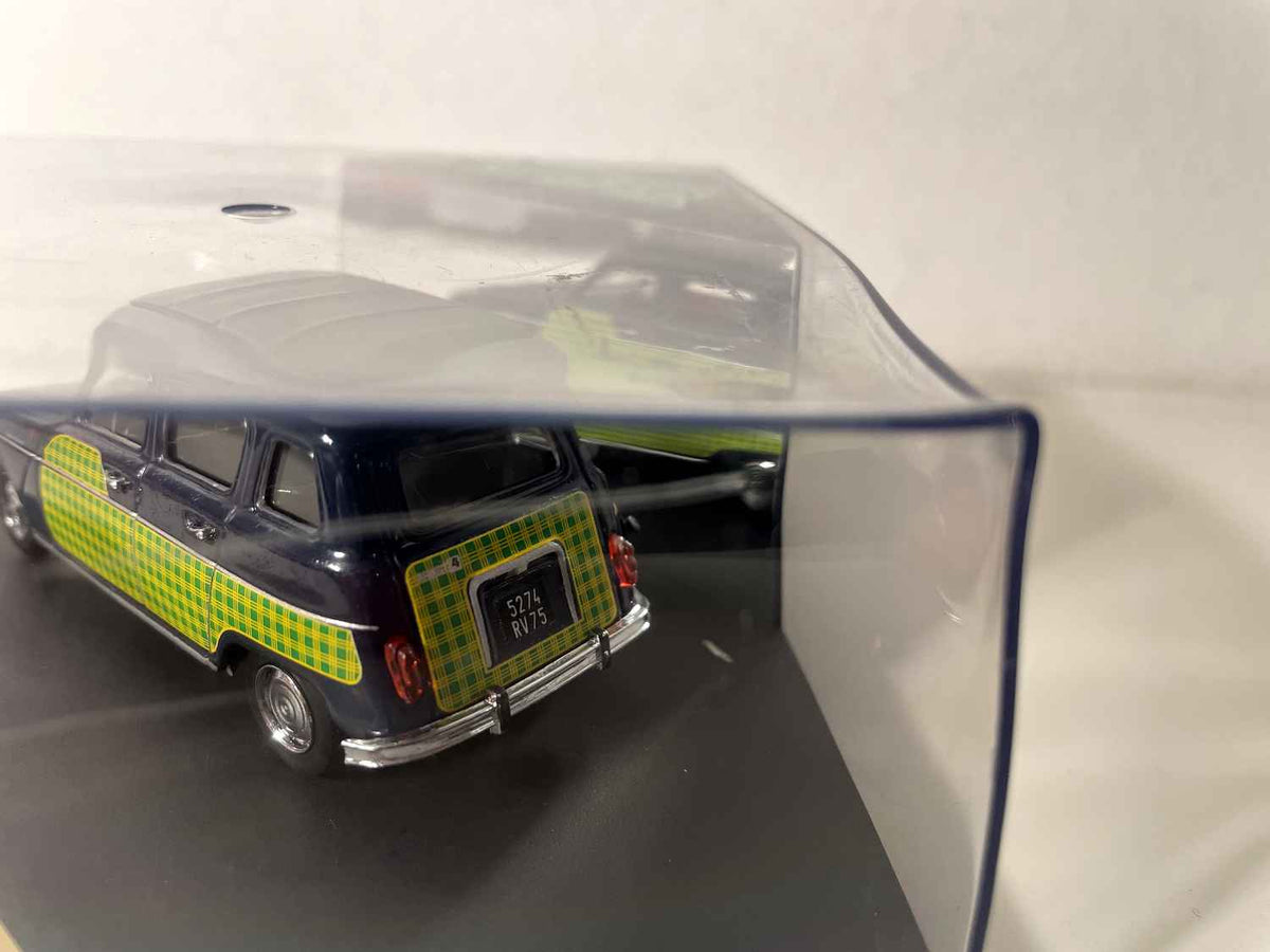 Renault 4L Parisienne Donkerblauw met Groene en Gele Ruitjes van 1965 - Vitesse referentie L129B (vierkante doos)