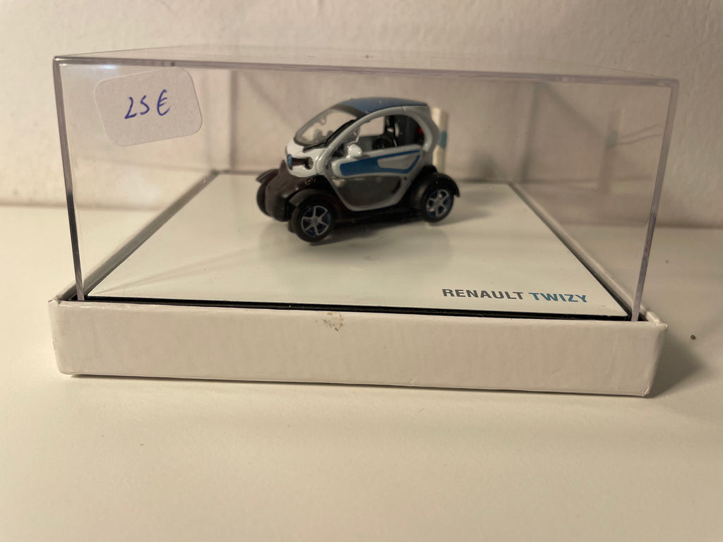 Renault Twizy blo a wäiss (elektronescht Gefier) - Këscht Box