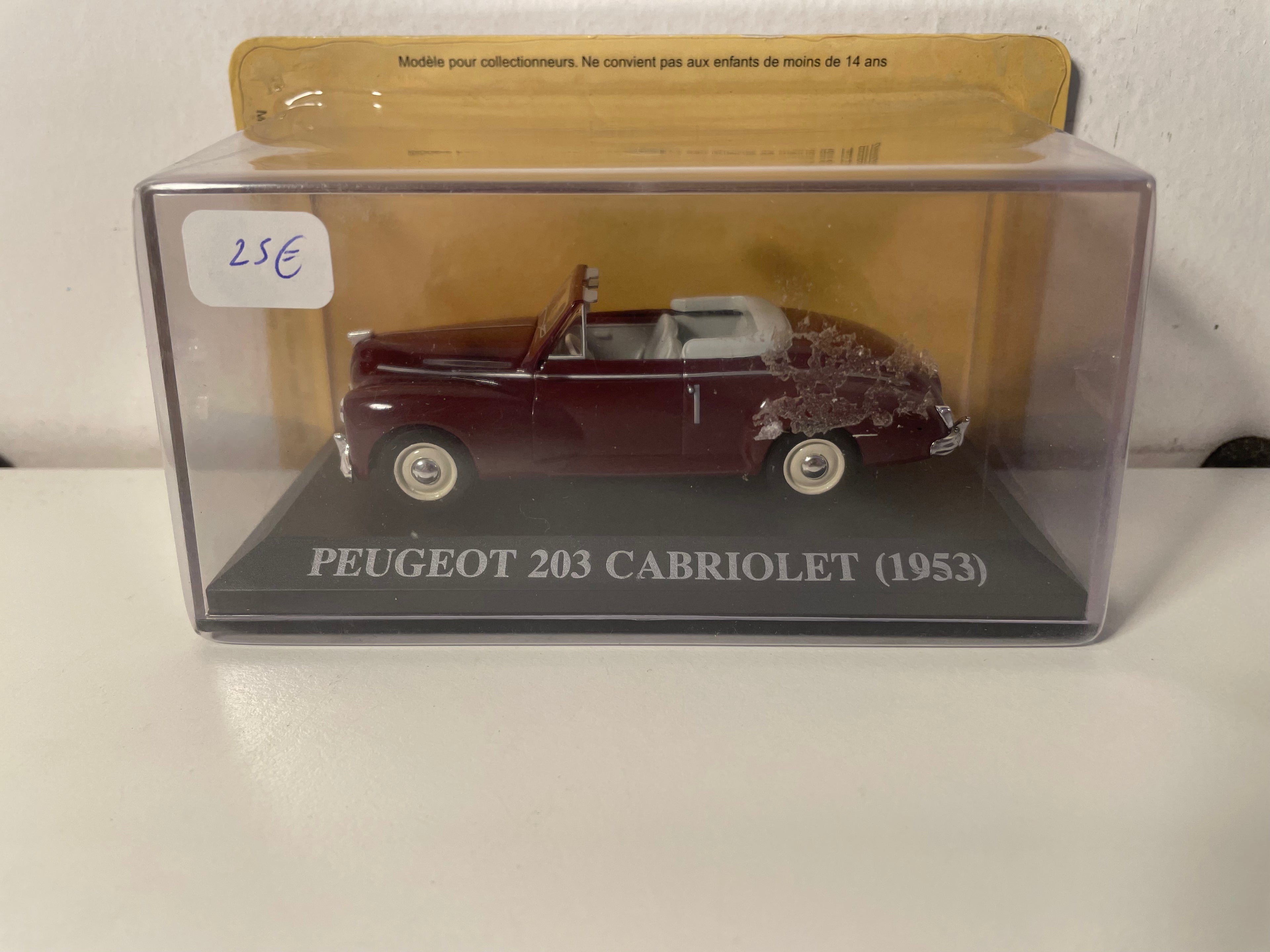 1953 Peugeot 203 convertible in burgundy
