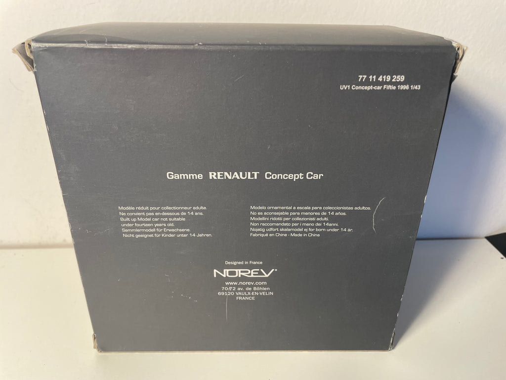 Renault Fiftie jaune de 1996 - concept car  - coffret boite carrée marron - NOREV