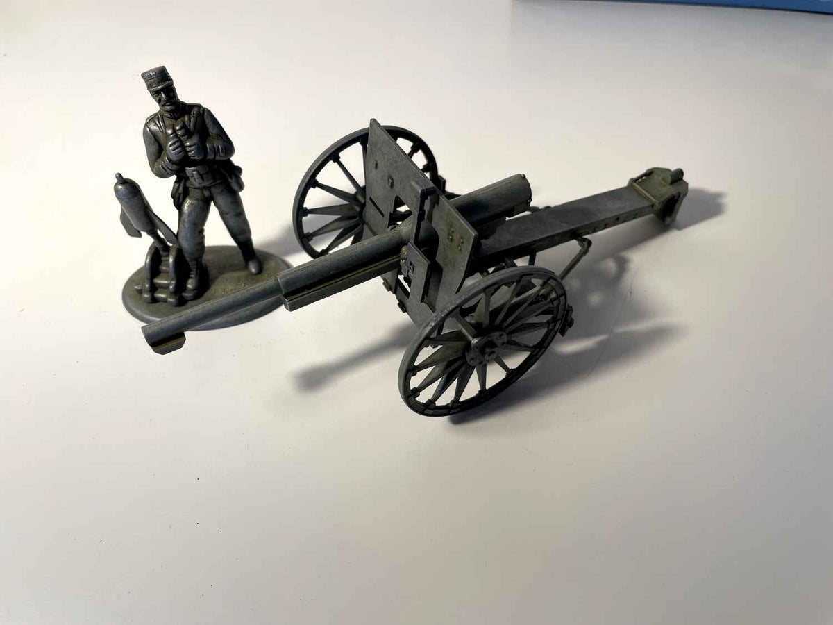 Militair voertuig - Het 75mm kanon met de schutter van Crapouillot