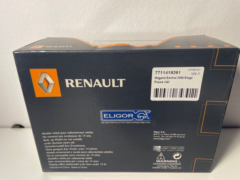 Renault Mégane berlina color marrón (pimienta) de 2006 - ELIGOR - estuche caja rectangular (caja N°1)