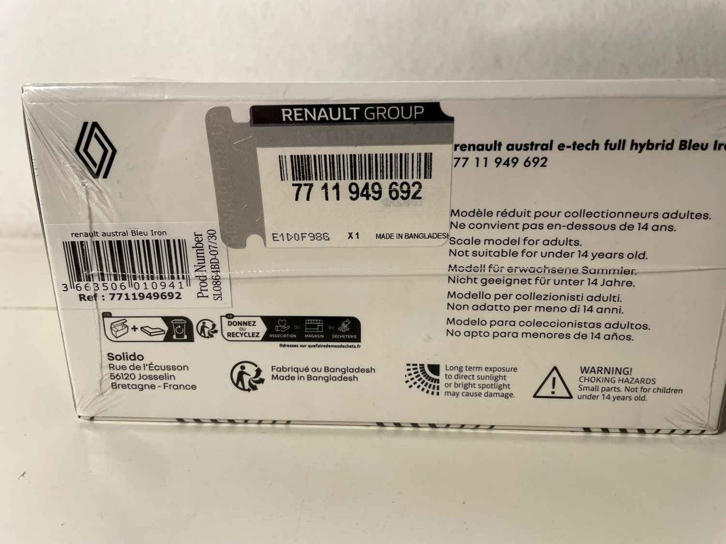 Renault Austral e-tech full hybrid bleue - Solido