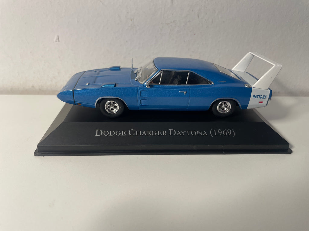 1969 Blue and White Dodge Charger Daytona (American Car)