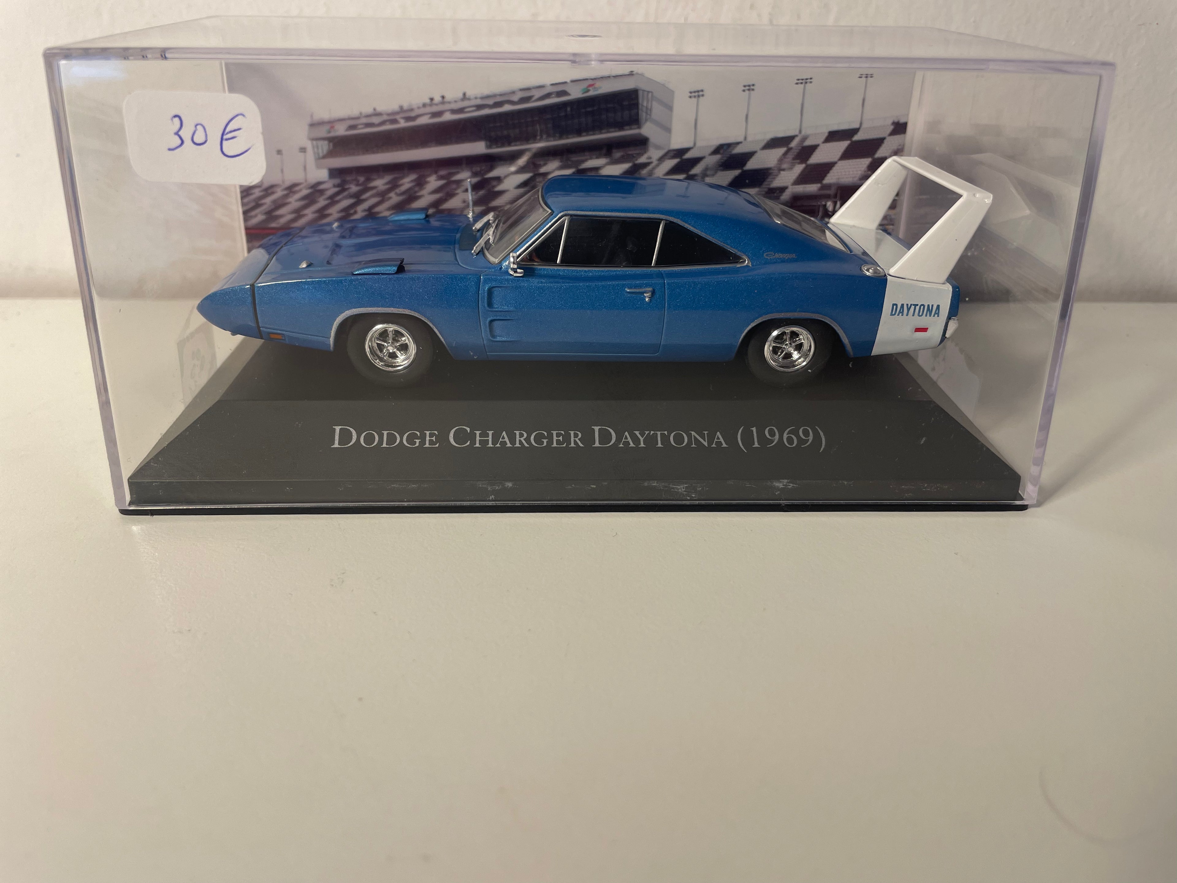1969 Blue and White Dodge Charger Daytona (American Car)