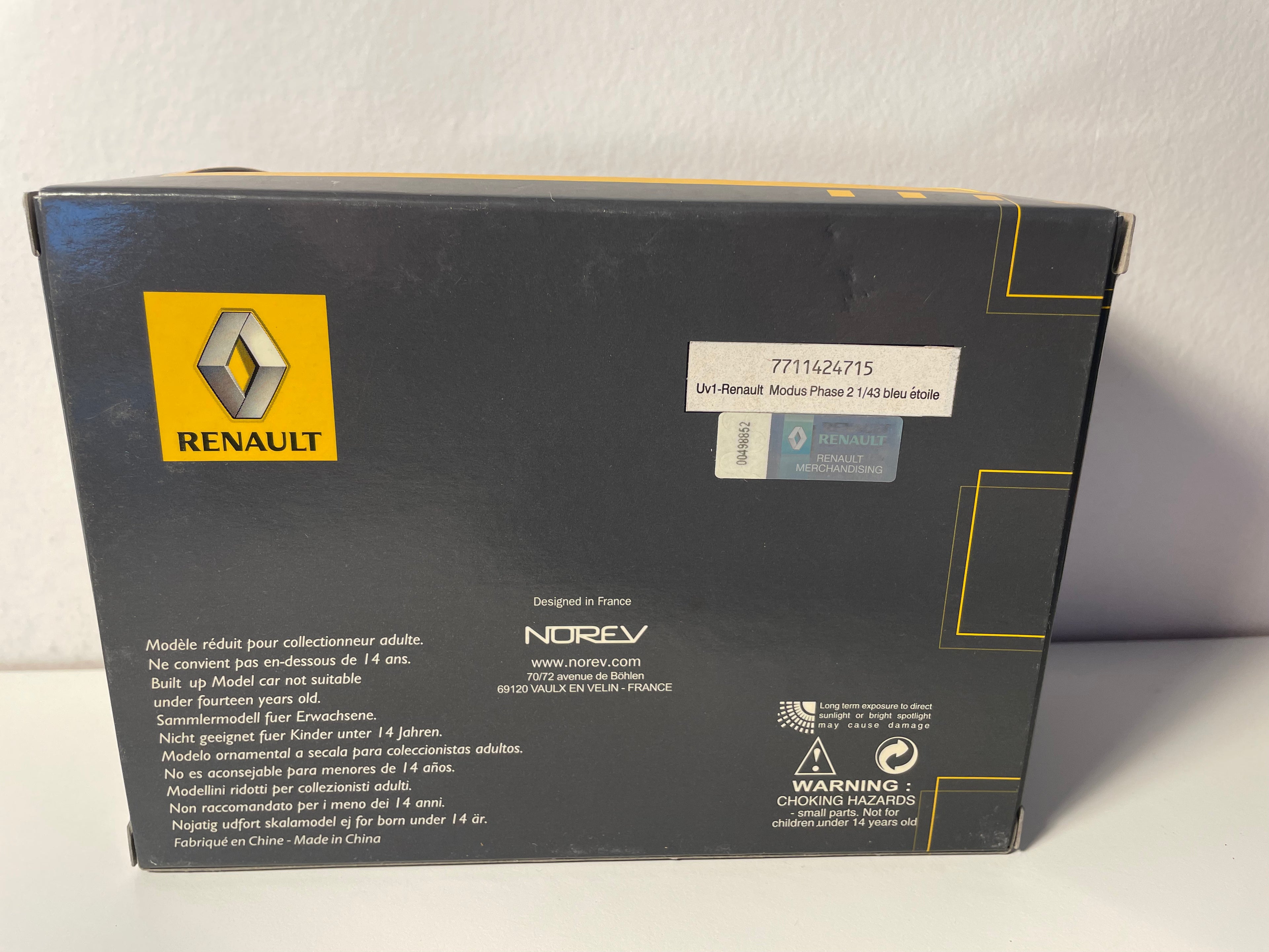 Renault Modus fase 2 azul (estrela azul) - NOREV - caixa retangular de colecionador (caixa N°13)