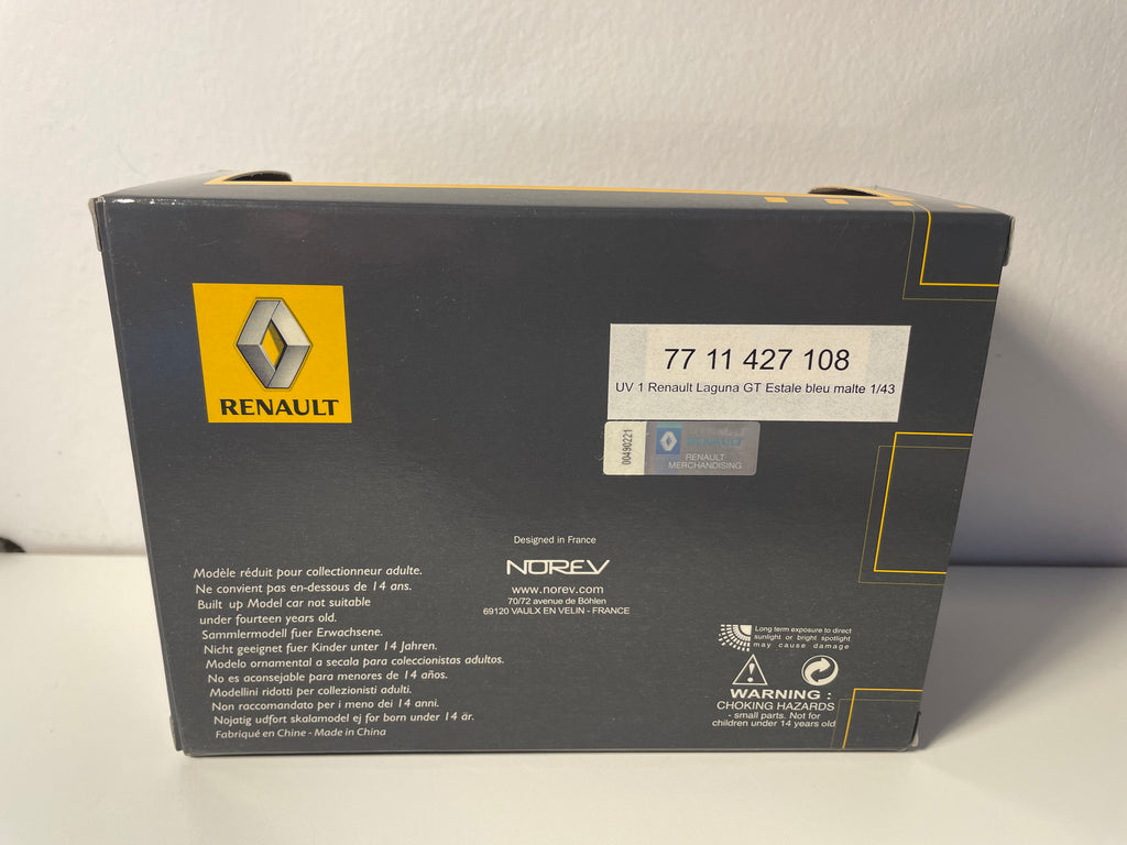 Renault Laguna bleue bleue (bleu malte) - NOREV - coffret boite rectangle (boite N°16)